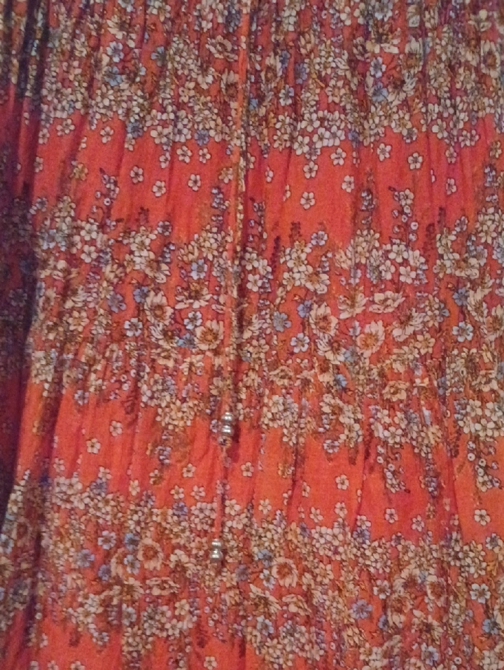 << Mlle Gabrielle Orange Floral Tiered Maxi Skirt - Picture 3 of 10